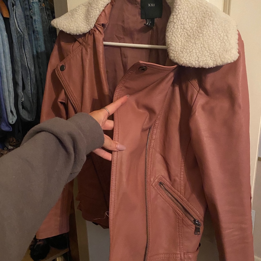 Forever 21 Mauve Leather Jacket
